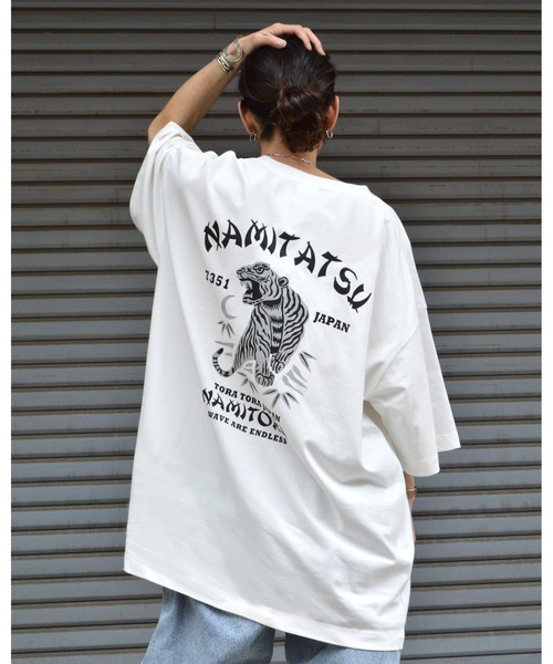 DOUBLE STEAL(ダブルスティール)の「虎和柄BIGサイズTシャツ(Tシャツ/カットソー・メンズ・ブラック/ホワイト・3XL/2XL)」の2枚目の写真