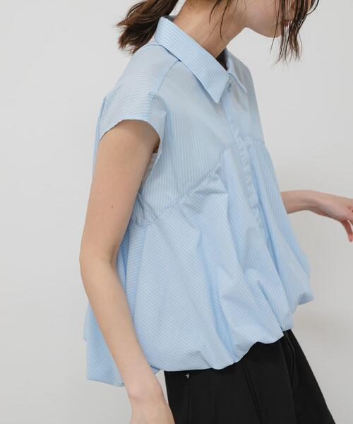 SENSE OF PLACE by URBAN RESEARCH(センスオブプレイスバイアーバンリサーチ)の「『イージーケア』フレンチスリーブバルーンシャツ(シャツ/ブラウス・レディース・ブラック/ブルー系その他/アイボリー・ONE)」の3枚目の写真