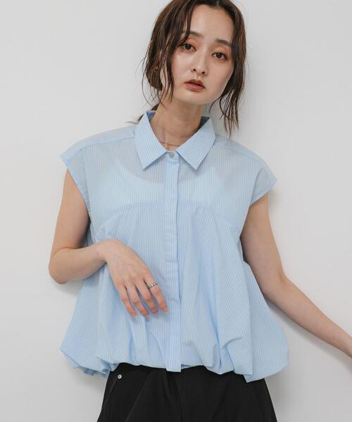 SENSE OF PLACE by URBAN RESEARCH(センスオブプレイスバイアーバンリサーチ)の「『イージーケア』フレンチスリーブバルーンシャツ(シャツ/ブラウス・レディース・ブラック/ブルー系その他/アイボリー・ONE)」の22枚目の写真