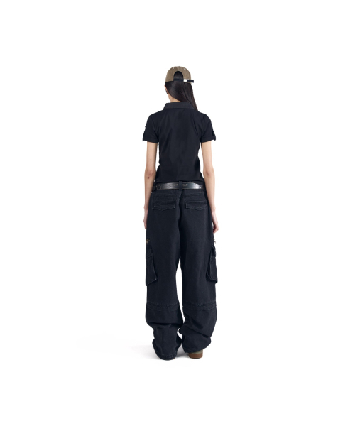 AAKAM(アーカム)の「Knee Incision Zippered Cargo Pants (Black)(その他パンツ・レディース・その他・1/2)」の7枚目の写真
