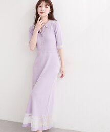 シアーデザインニットワンピース