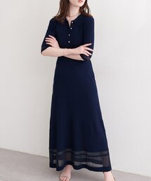 natural couture | シアーデザインニットワンピース(ワンピース)
