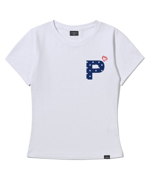PEID(ペイド)の「PD ポルカドットP スリムフィット半袖Tシャツ ホワイト(Tシャツ/カットソー・レディース・ホワイト・1/2/3)」の1枚目の写真