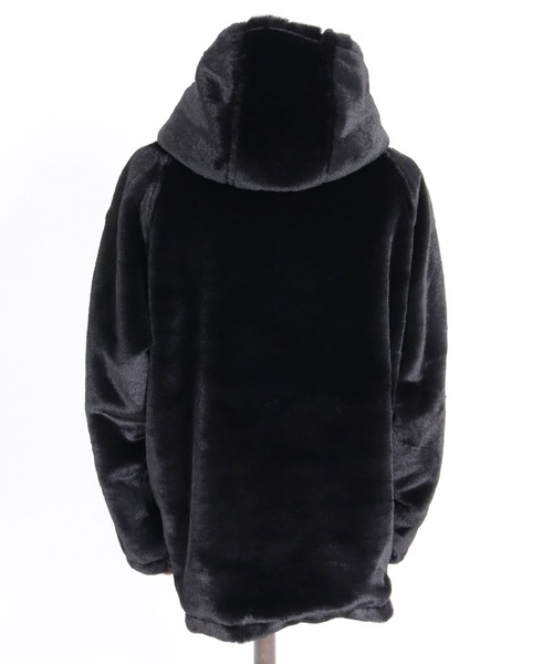 CAMBIO(カンビオ)の「mj11656- Short Fake Fur Hooded Poncho フードポンチョ(MIU-262-003)(その他アウター・メンズ・ブラック/チャコール・L/M/S)」の14枚目の写真