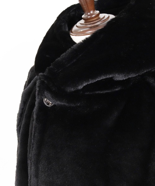 CAMBIO(カンビオ)の「mj11656- Short Fake Fur Hooded Poncho フードポンチョ(MIU-262-003)(その他アウター・メンズ・ブラック/チャコール・L/M/S)」の15枚目の写真