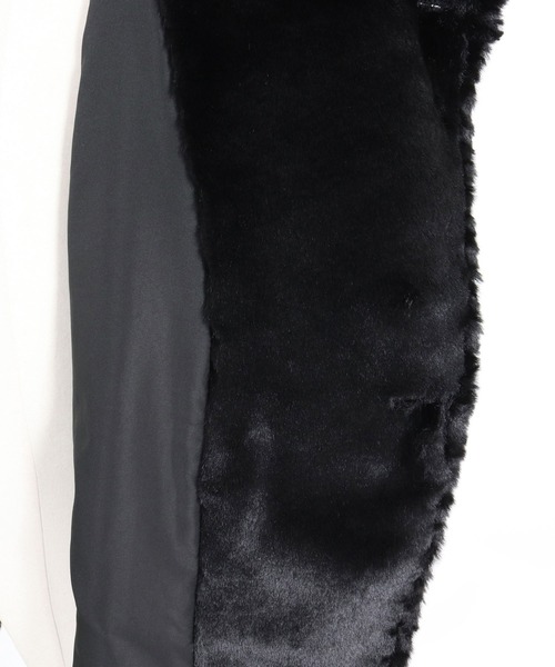 CAMBIO(カンビオ)の「mj11656- Short Fake Fur Hooded Poncho フードポンチョ(MIU-262-003)(その他アウター・メンズ・ブラック/チャコール・L/M/S)」の20枚目の写真