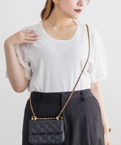 CLETTE(クレット)の「CLETTEオリジナルベーシックサマーニット(ニット/セーター・レディース・オフホワイト/グリーン/ブラック/ブルー・3L/LL/4L)」の2枚目の写真