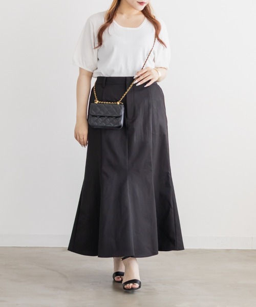 CLETTE(クレット)の「CLETTEオリジナルベーシックサマーニット(ニット/セーター・レディース・オフホワイト/グリーン/ブラック/ブルー・3L/LL/4L)」の6枚目の写真
