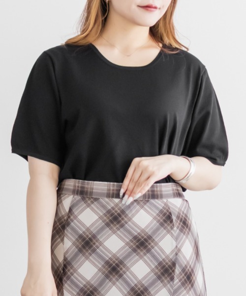 CLETTE(クレット)の「CLETTEオリジナルベーシックサマーニット(ニット/セーター・レディース・オフホワイト/グリーン/ブラック/ブルー・3L/LL/4L)」の8枚目の写真