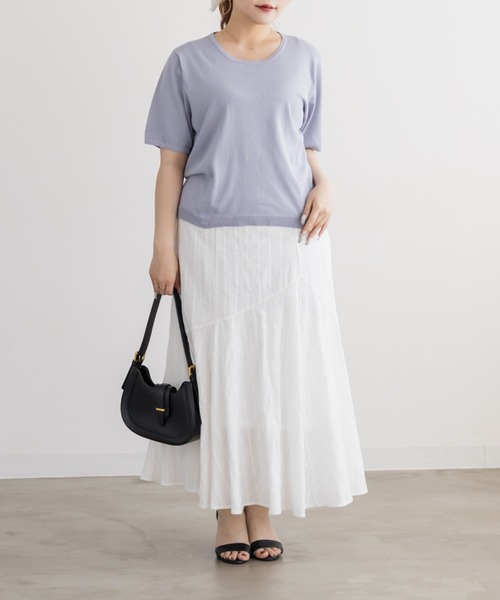 CLETTE(クレット)の「CLETTEオリジナルベーシックサマーニット(ニット/セーター・レディース・オフホワイト/グリーン/ブラック/ブルー・3L/LL/4L)」の17枚目の写真