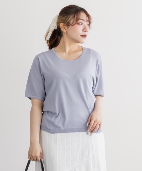 CLETTE(クレット)の「CLETTEオリジナルベーシックサマーニット(ニット/セーター・レディース・オフホワイト/グリーン/ブラック/ブルー・3L/LL/4L)」の16枚目の写真