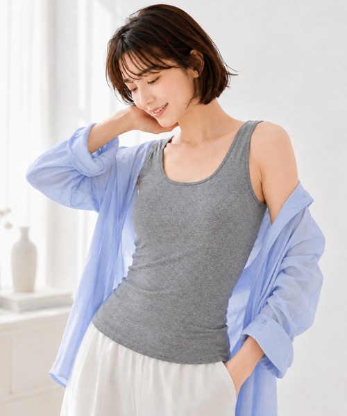 by LEGNA(バイレグナ)の「吸汗速乾カップ付きタンクトップ(タンクトップ・レディース・グレー/ベージュ/グレイッシュベージュ/ブラック/ホワイト・MEDIUM/XX-LARGE/X-LARGE/LARGE)」の13枚目の写真