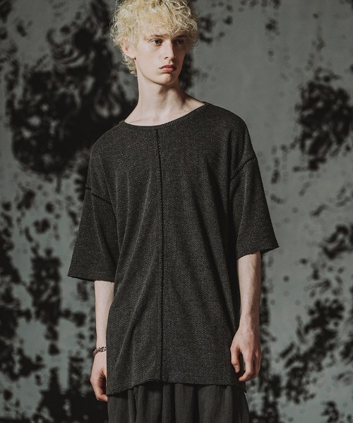 NO ID.(ノーアイディ)の「mt10593-ダイヤステッチサーマルC-N-PO Tシャツ(459010-536T)(Tシャツ/カットソー・メンズ・グレー/ホワイト/ブラック・ONE SIZE)」の3枚目の写真