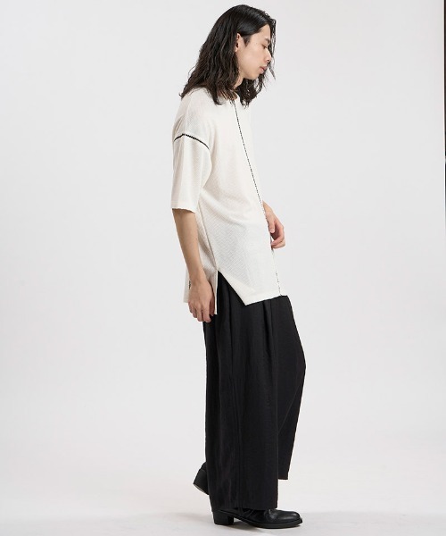 NO ID.(ノーアイディ)の「mt10593-ダイヤステッチサーマルC-N-PO Tシャツ(459010-536T)(Tシャツ/カットソー・メンズ・グレー/ホワイト/ブラック・ONE SIZE)」の6枚目の写真