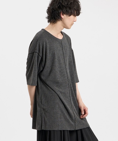 NO ID.(ノーアイディ)の「mt10593-ダイヤステッチサーマルC-N-PO Tシャツ(459010-536T)(Tシャツ/カットソー・メンズ・グレー/ホワイト/ブラック・ONE SIZE)」の8枚目の写真