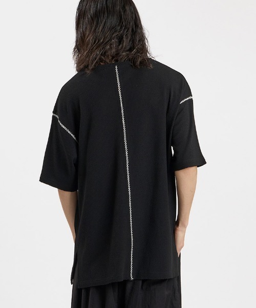 NO ID.(ノーアイディ)の「mt10593-ダイヤステッチサーマルC-N-PO Tシャツ(459010-536T)(Tシャツ/カットソー・メンズ・グレー/ホワイト/ブラック・ONE SIZE)」の12枚目の写真