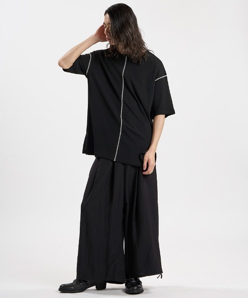 NO ID.(ノーアイディ)の「mt10593-ダイヤステッチサーマルC-N-PO Tシャツ(459010-536T)(Tシャツ/カットソー・メンズ・グレー/ホワイト/ブラック・ONE SIZE)」の13枚目の写真