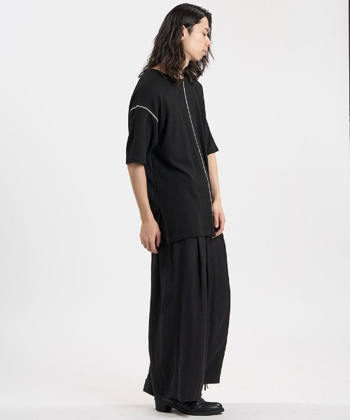 NO ID.(ノーアイディ)の「mt10593-ダイヤステッチサーマルC-N-PO Tシャツ(459010-536T)(Tシャツ/カットソー・メンズ・グレー/ホワイト/ブラック・ONE SIZE)」の14枚目の写真
