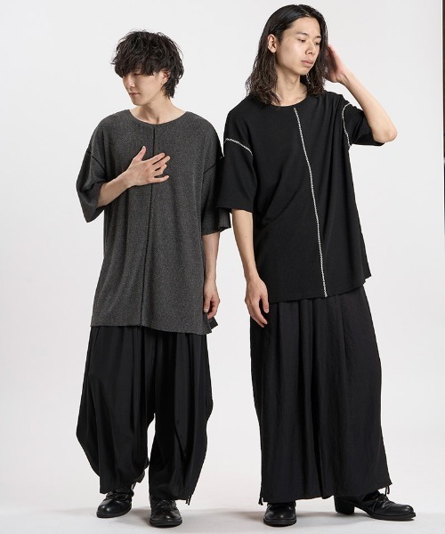 NO ID.(ノーアイディ)の「mt10593-ダイヤステッチサーマルC-N-PO Tシャツ(459010-536T)(Tシャツ/カットソー・メンズ・グレー/ホワイト/ブラック・ONE SIZE)」の15枚目の写真