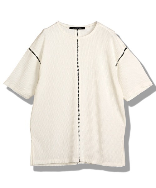 NO ID.(ノーアイディ)の「mt10593-ダイヤステッチサーマルC-N-PO Tシャツ(459010-536T)(Tシャツ/カットソー・メンズ・グレー/ホワイト/ブラック・ONE SIZE)」の16枚目の写真