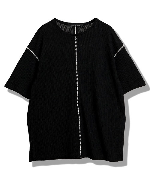 NO ID.(ノーアイディ)の「mt10593-ダイヤステッチサーマルC-N-PO Tシャツ(459010-536T)(Tシャツ/カットソー・メンズ・グレー/ホワイト/ブラック・ONE SIZE)」の18枚目の写真