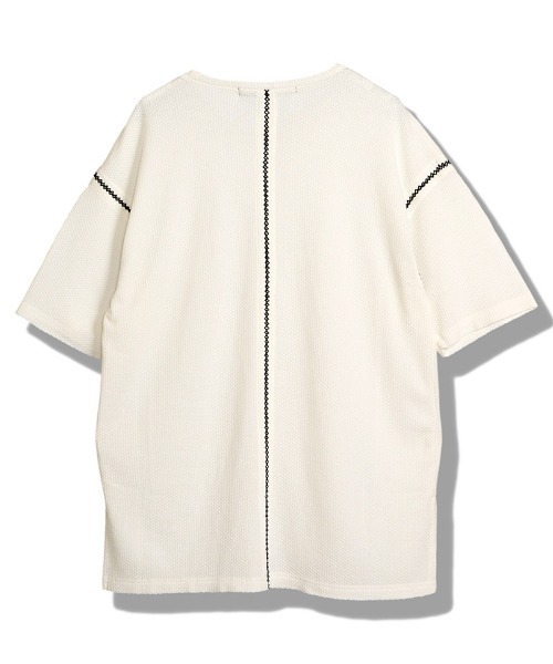 NO ID.(ノーアイディ)の「mt10593-ダイヤステッチサーマルC-N-PO Tシャツ(459010-536T)(Tシャツ/カットソー・メンズ・グレー/ホワイト/ブラック・ONE SIZE)」の19枚目の写真