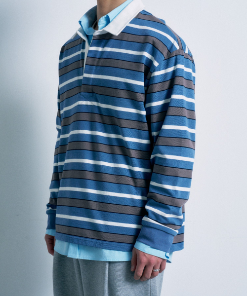 FERNOV(ペルノブ)の「ストライプラグビーTシャツグレー(スウェット・レディース・その他・2/3/1)」の4枚目の写真