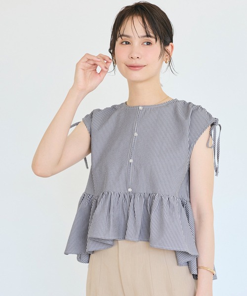 coca(coca)(コカ)の「【伊藤千晃様着用】\速乾/サッカーギャザーブラウス(シャツ/ブラウス・レディース・ブルー/ブラック・L/M)」の9枚目の写真