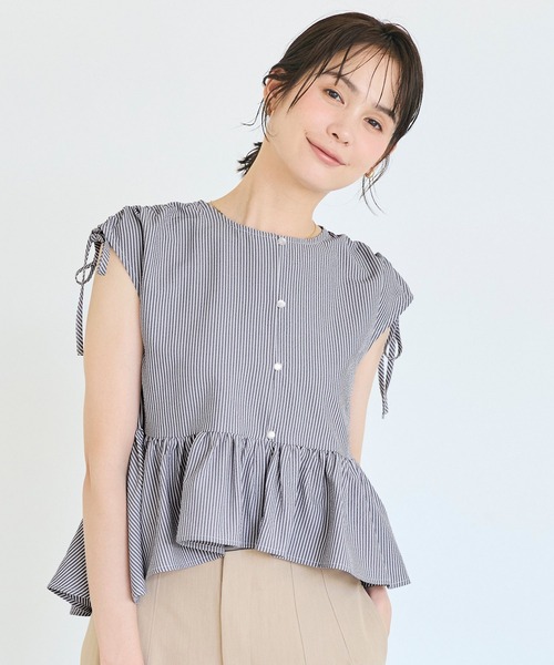 coca(coca)(コカ)の「【伊藤千晃様着用】\速乾/サッカーギャザーブラウス(シャツ/ブラウス・レディース・ブルー/ブラック・L/M)」の12枚目の写真