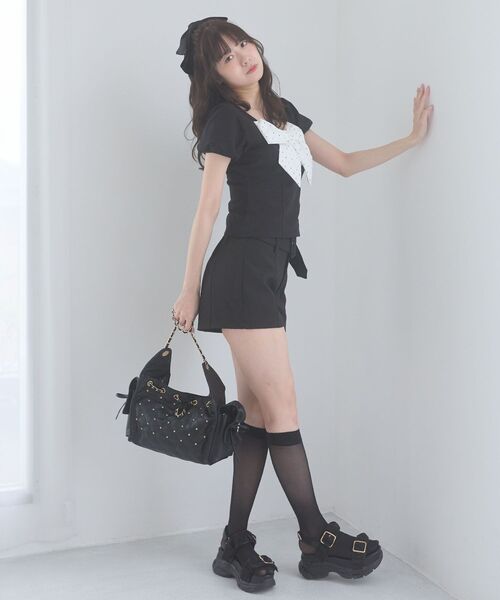 MAJESTIC LEGON(マジェスティックレゴン)の「2WAYリボンキルティングバッグ(ショルダーバッグ・レディース・アイボリー/ブラック・FREE)」の14枚目の写真