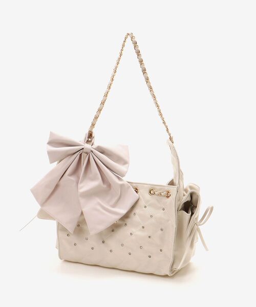 MAJESTIC LEGON(マジェスティックレゴン)の「2WAYリボンキルティングバッグ(ショルダーバッグ・レディース・アイボリー/ブラック・FREE)」の17枚目の写真