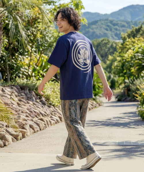 ZIP FIVE(ジップファイブ)の「エスニック Tシャツ ハス(蓮)(Tシャツ/カットソー・メンズ・ネイビー系/カーキ系/ホワイト/ブラック/ベージュ/キナリ/ブラウン/スミクロ・MEDIUM/LARGE/X-LARGE)」の19枚目の写真