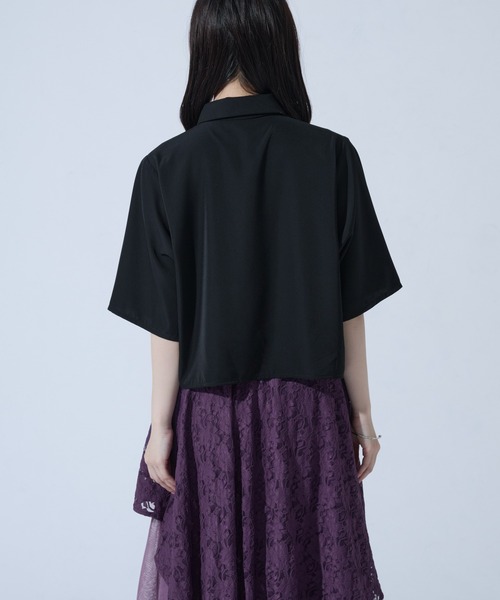 Ellno de Mavie（エルノデメヴィ）の「ネクタイ付きローズシシュウシャツ（シャツ/ブラウス・レディース・グレー系その他/ブラック・FREE）」の12枚目の写真