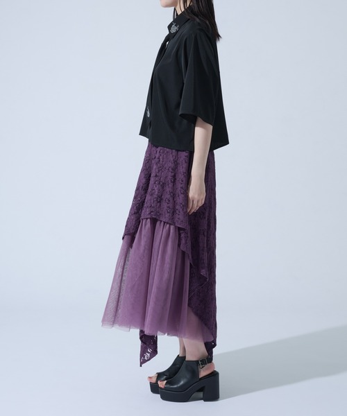Ellno de Mavie（エルノデメヴィ）の「ネクタイ付きローズシシュウシャツ（シャツ/ブラウス・レディース・グレー系その他/ブラック・FREE）」の18枚目の写真