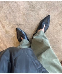 Uカットバブーシュパンプス