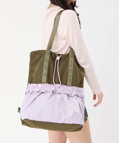 Casselini(キャセリーニ)の「Casselini(キャセリーニ)2WAYギャザーナップサック(バックパック/リュック・レディース・カーキ/ブラウン/ピンク/ブラック・FREE)」の18枚目の写真