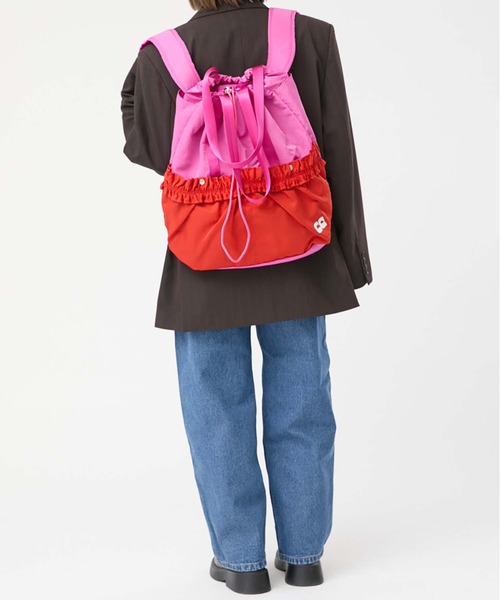 Casselini(キャセリーニ)の「Casselini(キャセリーニ)2WAYギャザーナップサック(バックパック/リュック・レディース・カーキ/ブラウン/ピンク/ブラック・FREE)」の14枚目の写真