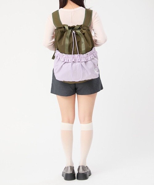 Casselini(キャセリーニ)の「Casselini(キャセリーニ)2WAYギャザーナップサック(バックパック/リュック・レディース・カーキ/ブラウン/ピンク/ブラック・FREE)」の19枚目の写真