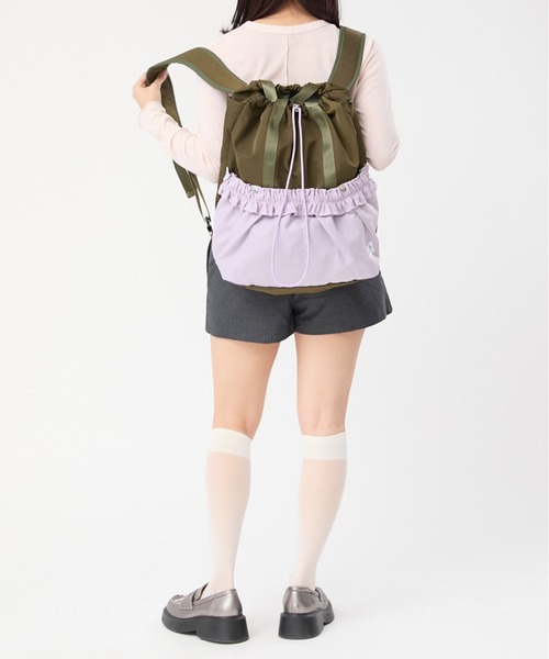 Casselini(キャセリーニ)の「Casselini(キャセリーニ)2WAYギャザーナップサック(バックパック/リュック・レディース・カーキ/ブラウン/ピンク/ブラック・FREE)」の20枚目の写真
