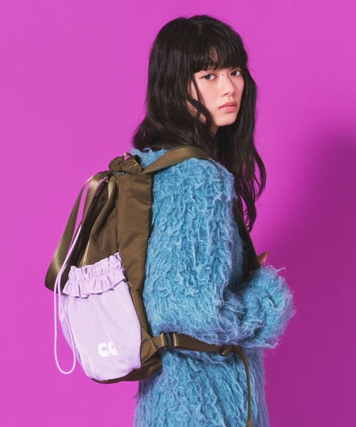 Casselini(キャセリーニ)の「Casselini(キャセリーニ)2WAYギャザーナップサック(バックパック/リュック・レディース・カーキ/ブラウン/ピンク/ブラック・FREE)」の8枚目の写真