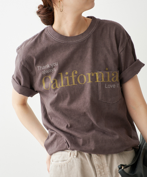 Spick & Span(スピックアンドスパン)の「melple / メイプル Pasadena Pocket S/S (Thank you al(Tシャツ/カットソー・レディース・ブラック系その他/ホワイト/ブラウン・SMALL)」の1枚目の写真