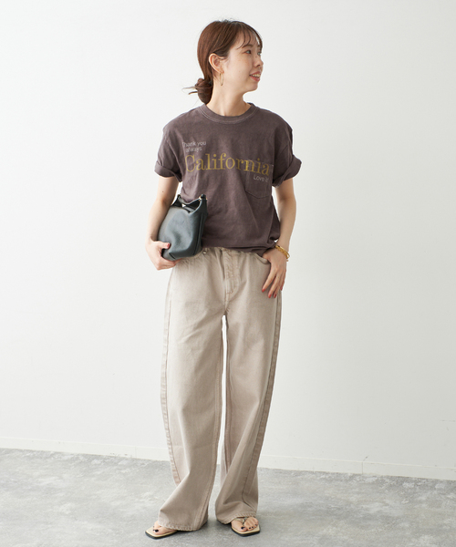 Spick & Span(スピックアンドスパン)の「melple / メイプル Pasadena Pocket S/S (Thank you al(Tシャツ/カットソー・レディース・ブラック系その他/ホワイト/ブラウン・SMALL)」の4枚目の写真