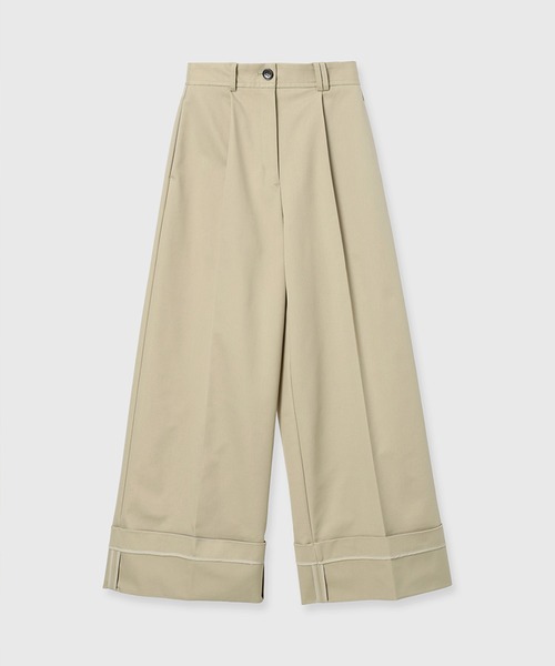 anuans(アニュアンス)の「タックワイドデザインパンツ(スラックス・レディース・ベージュ/ブラウン・SMALL/MEDIUM)」の22枚目の写真