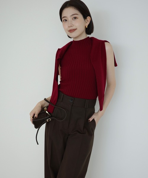 anuans(アニュアンス)の「タックワイドデザインパンツ(スラックス・レディース・ベージュ/ブラウン・SMALL/MEDIUM)」の17枚目の写真