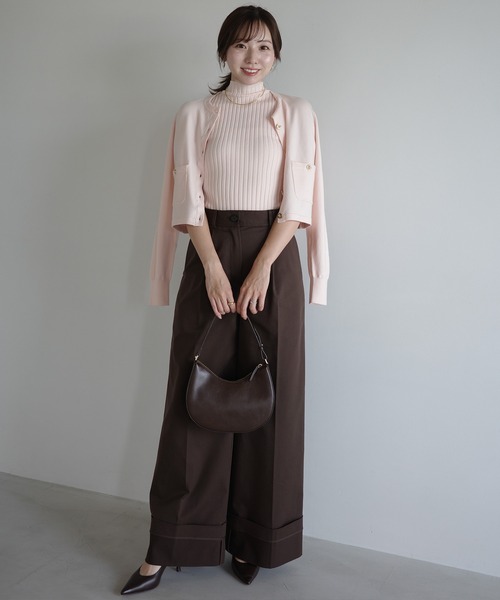 anuans(アニュアンス)の「タックワイドデザインパンツ(スラックス・レディース・ベージュ/ブラウン・SMALL/MEDIUM)」の18枚目の写真