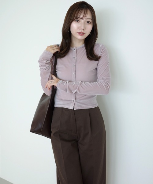 anuans(アニュアンス)の「タックワイドデザインパンツ(スラックス・レディース・ベージュ/ブラウン・SMALL/MEDIUM)」の21枚目の写真