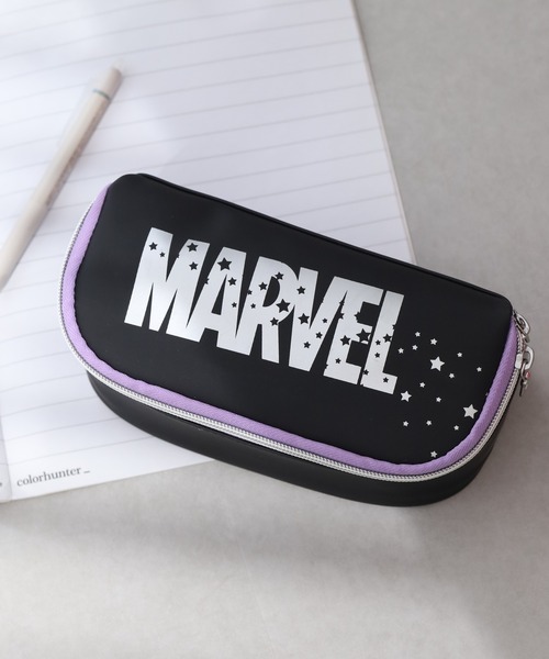 MARVEL(マーベル)の「MARVEL マーベルフルオープンポーチ シリコン(ポーチ・レディース・ブラック/ブルー・FREE)」の3枚目の写真