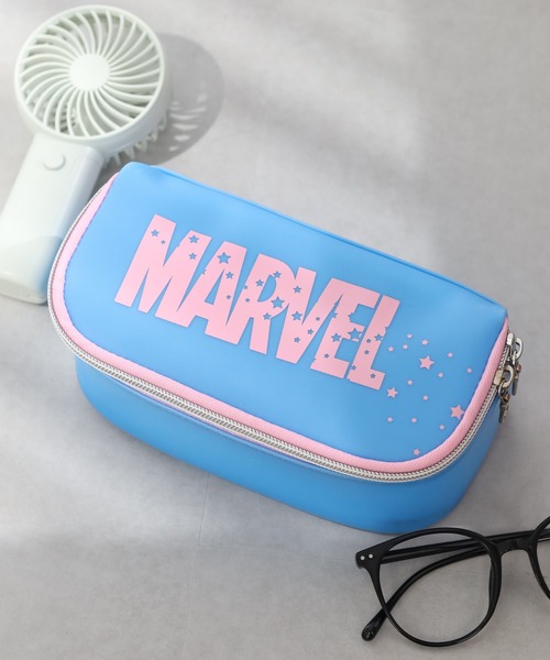 MARVEL(マーベル)の「MARVEL マーベルフルオープンポーチ シリコン(ポーチ・レディース・ブラック/ブルー・FREE)」の4枚目の写真