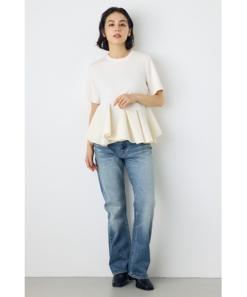 AZUL by moussy(アズールバイマウジー)の「【VERY10月号掲載】【セットアップ対応】AZUL DENIM セミフレアデニム ジーンズ 秋服 ロングパンツ スタイルアップ【身長/骨格別着用画像あり】(デニムパンツ・レディース・ブルー/ワンウォッシュ/ブラウン・27inch/23inch/26inch/25inch/24inch)」の10枚目の写真