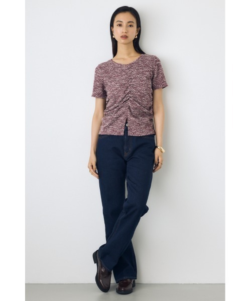AZUL by moussy(アズールバイマウジー)の「【VERY10月号掲載】【セットアップ対応】AZUL DENIM セミフレアデニム ジーンズ 秋服 ロングパンツ スタイルアップ【身長/骨格別着用画像あり】(デニムパンツ・レディース・ブルー/ワンウォッシュ/ブラウン・27inch/23inch/26inch/25inch/24inch)」の5枚目の写真